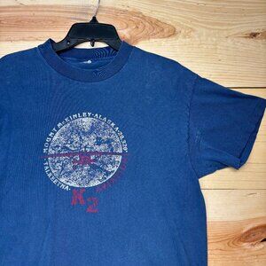 Vintage Mount McKinley Shirt Mens Medium Blue Single Stitch K2 Alaska 90s